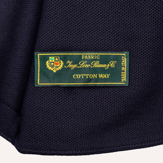 Navy Honeycomb Cotton Nehru Jacket