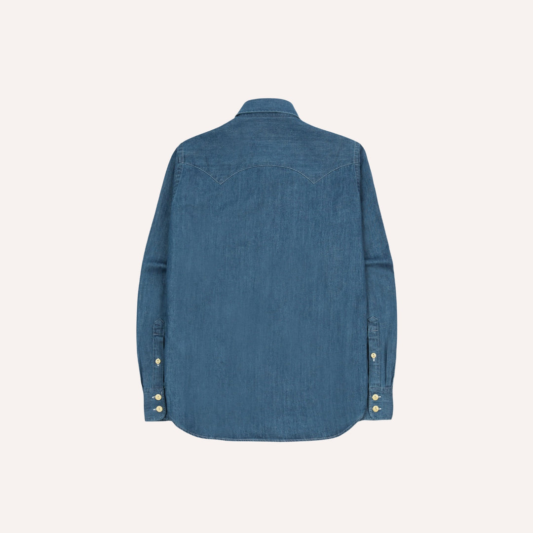 Blue Stone Wash Denim Western Shirt