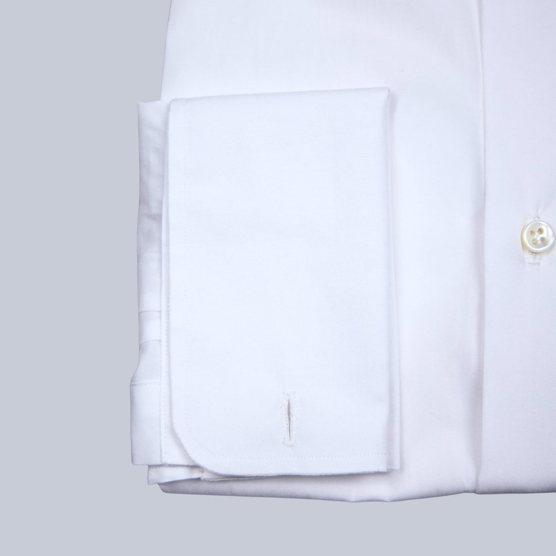 White Cutaway Double Cuff Shirt