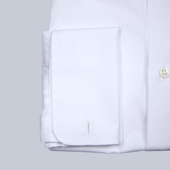 White Cutaway Double Cuff Shirt