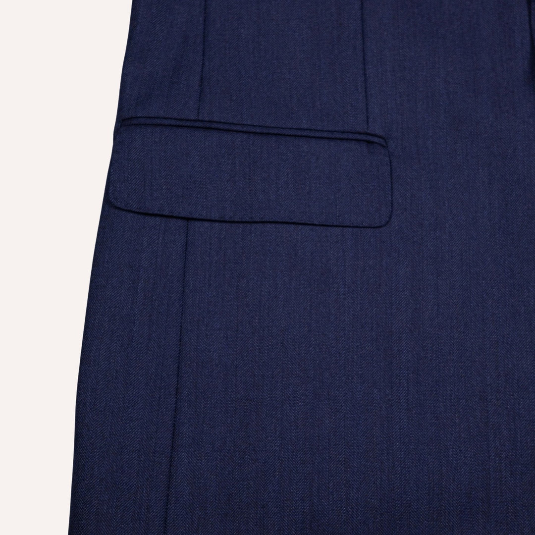 Navy Herringbone Calm Twist Suit
