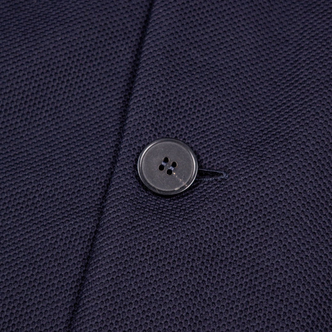 Navy Honeycomb Cotton Nehru Jacket
