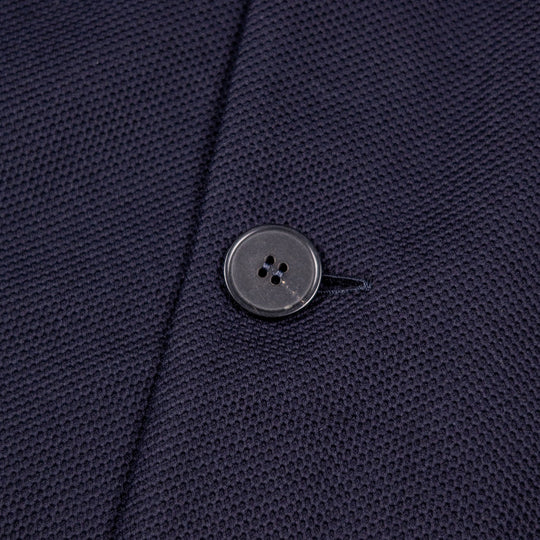 Navy Honeycomb Cotton Nehru Jacket
