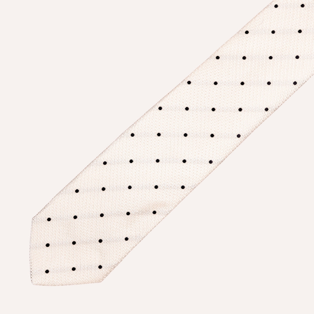 Champange Silk Polka Dot Pattern Tie