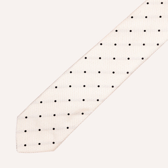 Champange Silk Polka Dot Pattern Tie