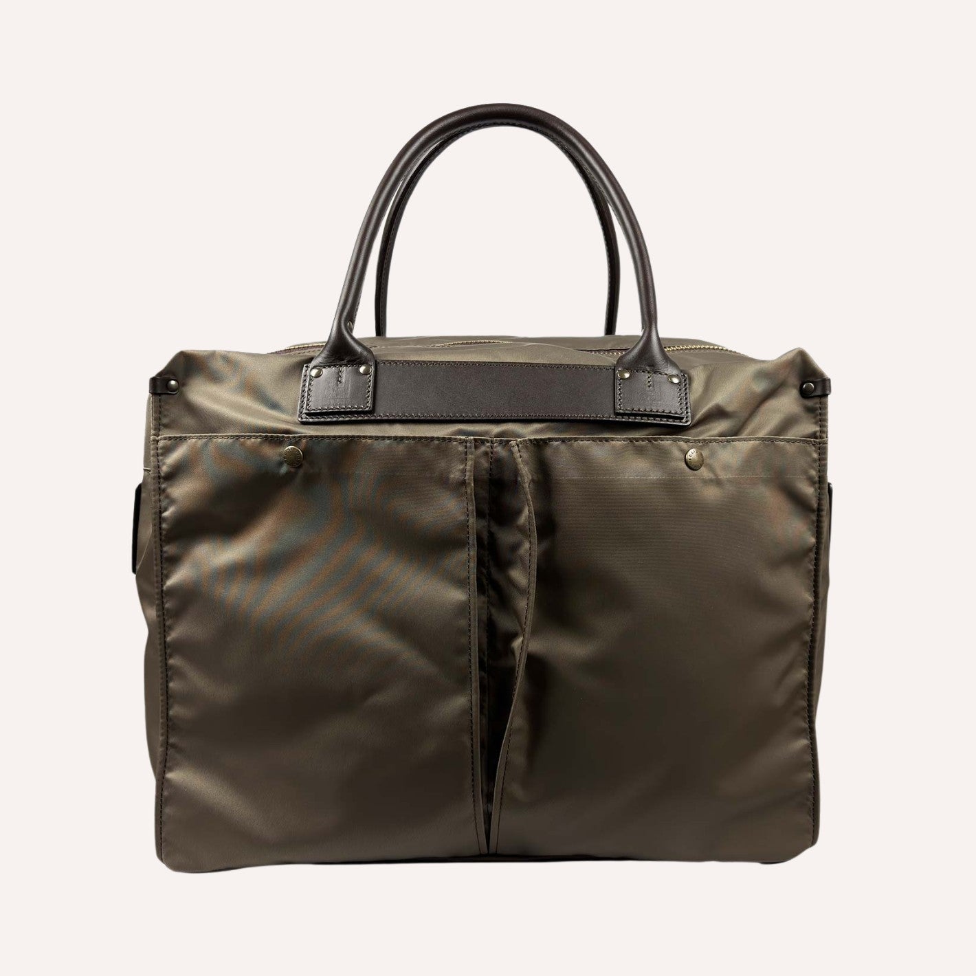 Olive Nylon Canvas Leather Weekend Bag – Lund & Lund