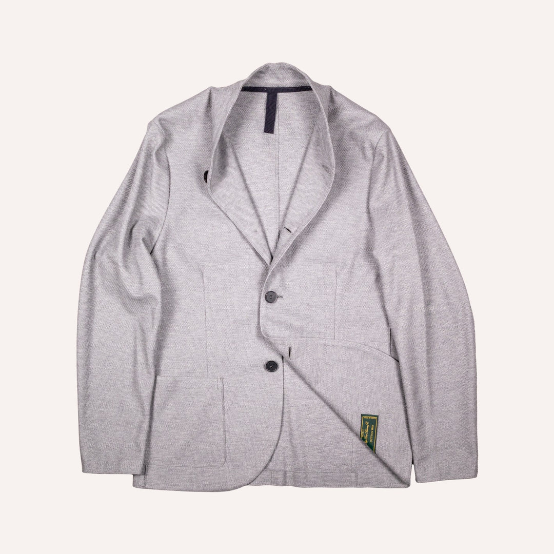 Light Grey Honeycomb Cotton Nehru Jacket