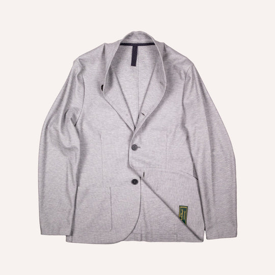 Light Grey Honeycomb Cotton Nehru Jacket