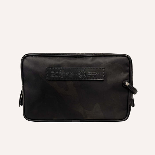 Black Brown Camouflage Nylon Canvas Toilet Case