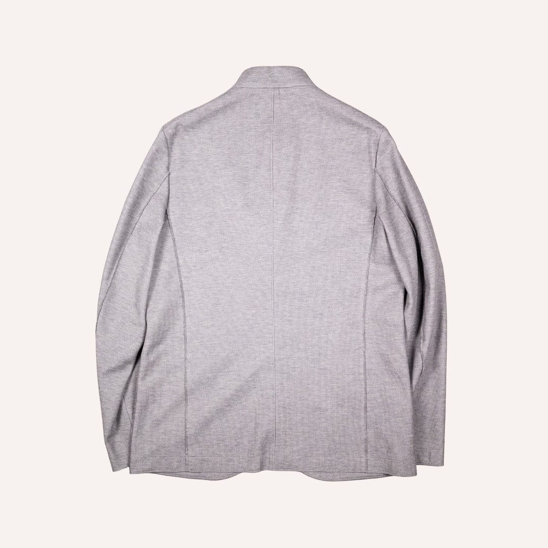 Light Grey Honeycomb Cotton Nehru Jacket