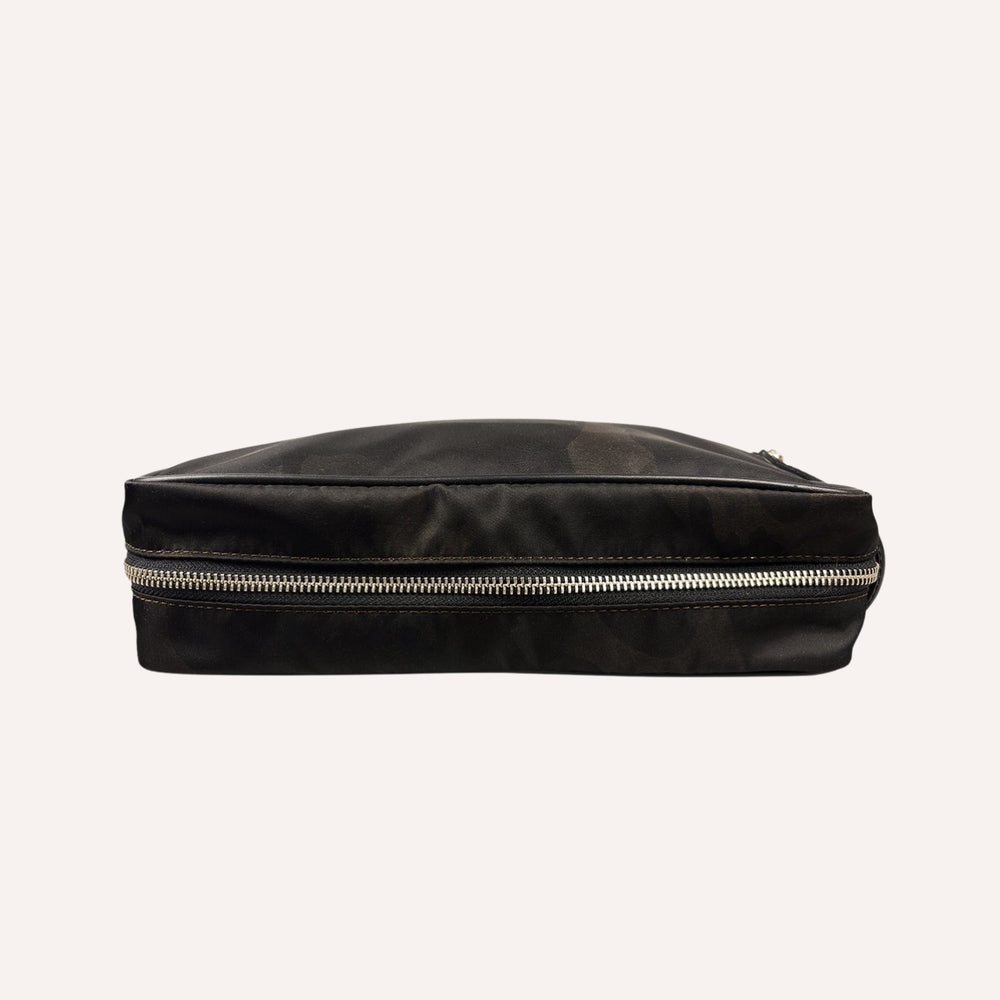 Black Brown Camouflage Nylon Canvas Toilet Case
