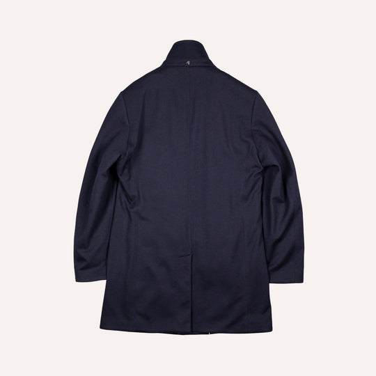 Navy Wool Light Down Padded Coat