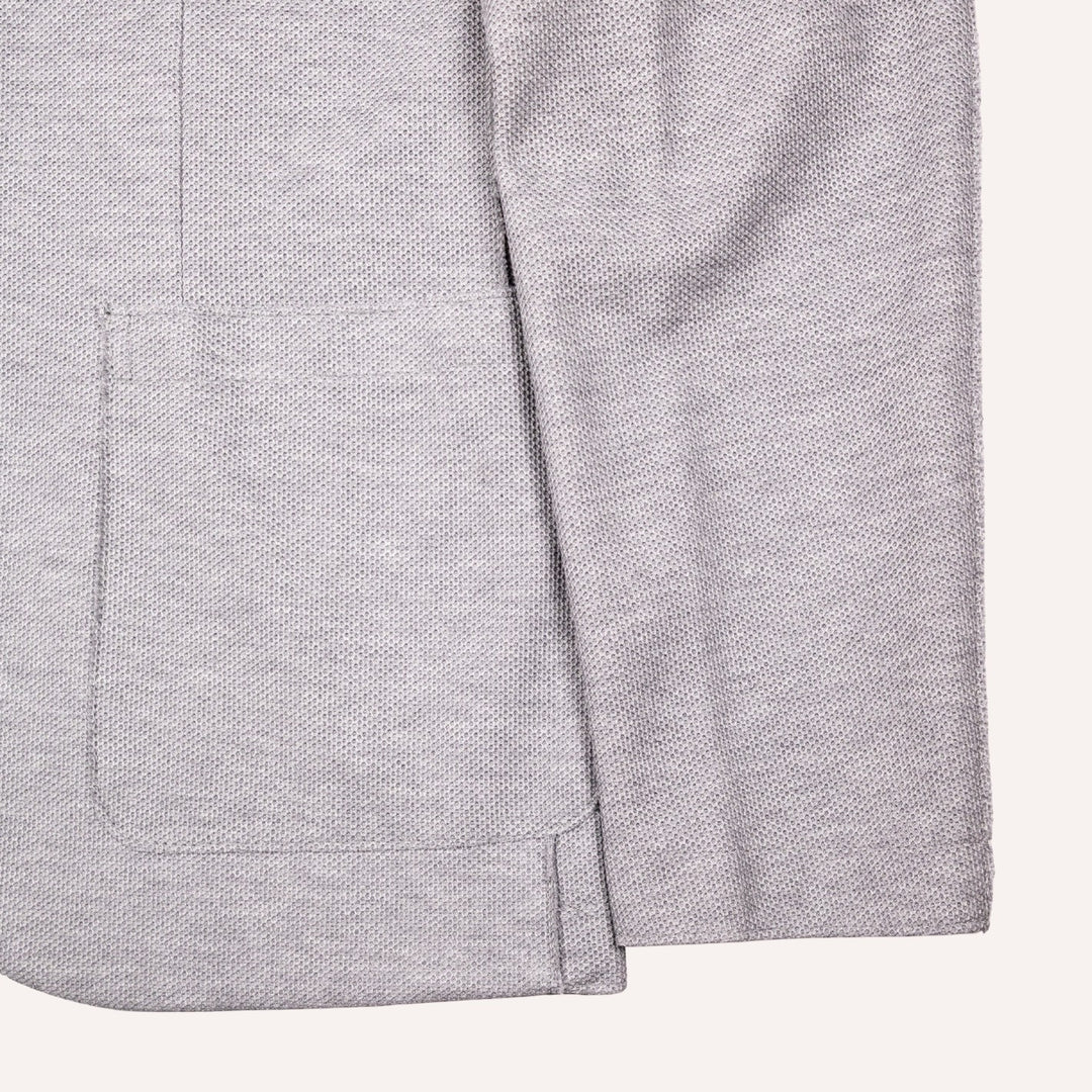 Light Grey Honeycomb Cotton Nehru Jacket