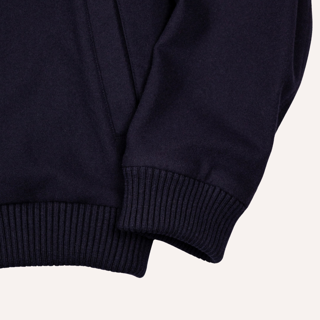 Navy S180 Wool Fur Lined Bomber Jacket