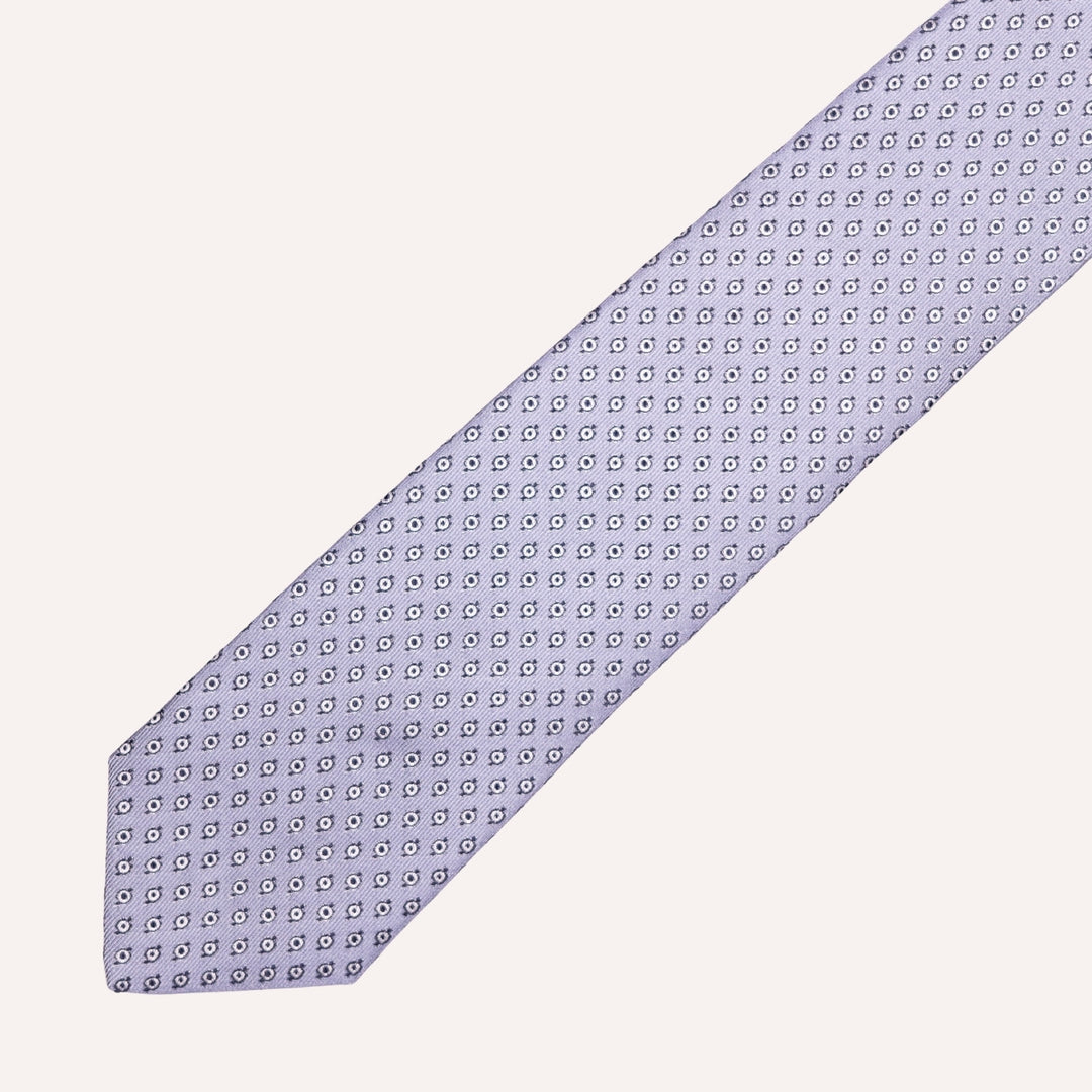 Steel Blue Silk Dot Pattern Tie