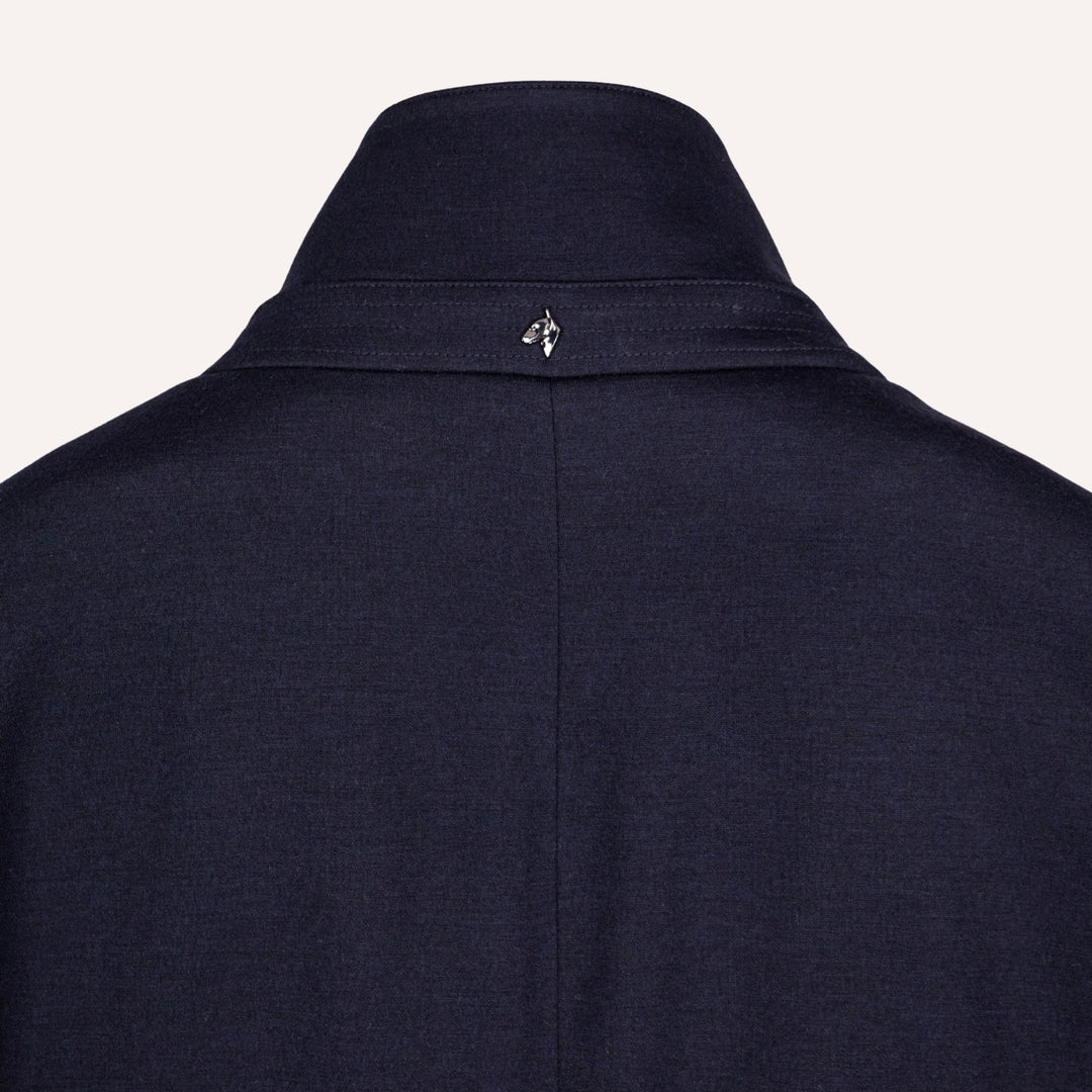 Navy Wool Light Down Padded Coat