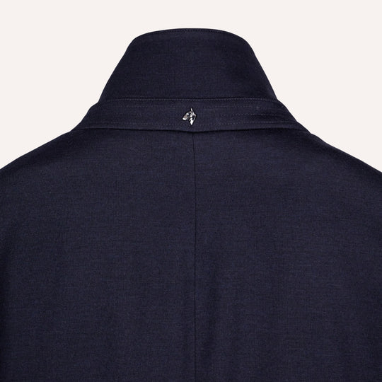Navy Wool Light Down Padded Coat