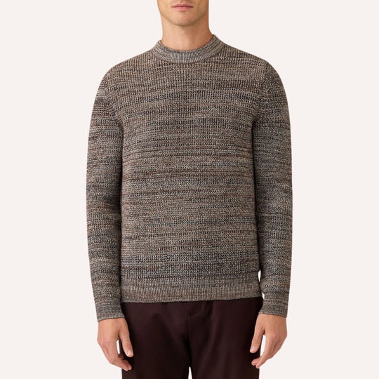 Dark Beige Merino Twisted Stitch Jumper