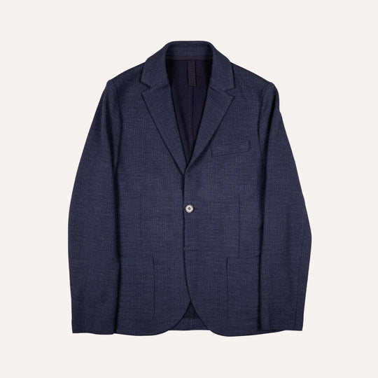Navy Blue Loro Piana Wool Silk Linen Blazer