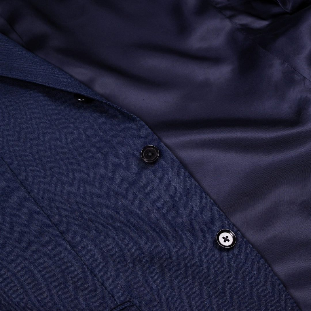 Navy Herringbone Calm Twist Suit