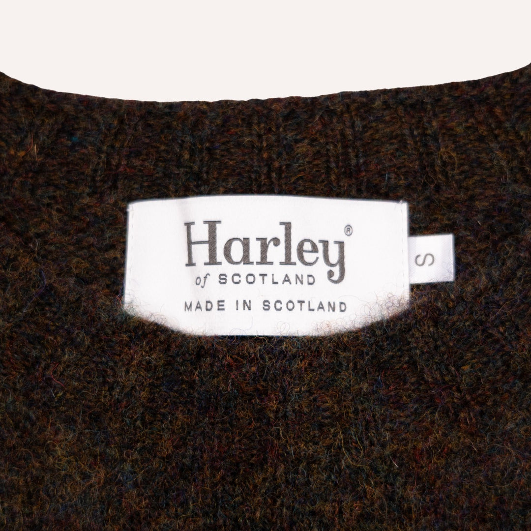 Carob Brown Lambswool Crewneck Sweater