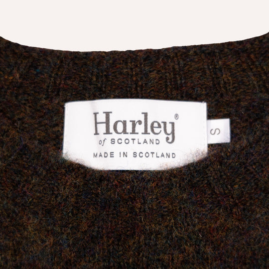 Carob Brown Lambswool Crewneck Sweater