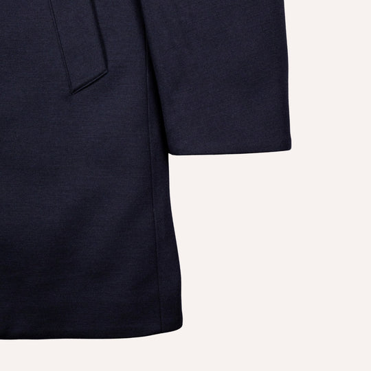 Navy Wool Light Down Padded Coat