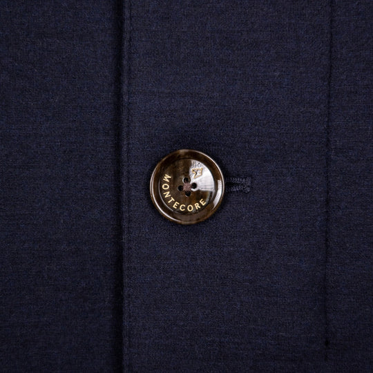 Navy Wool Light Down Padded Coat
