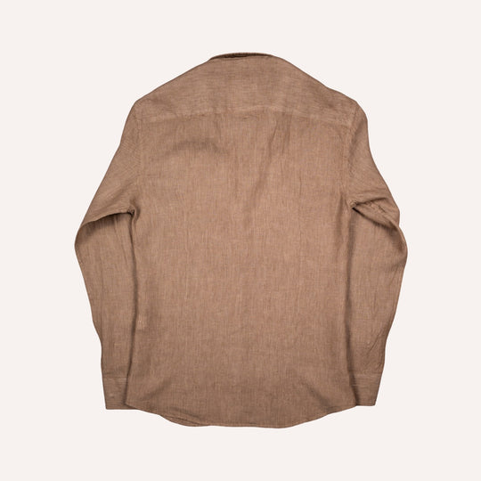 Coffee Brown Washed Linen Shirt