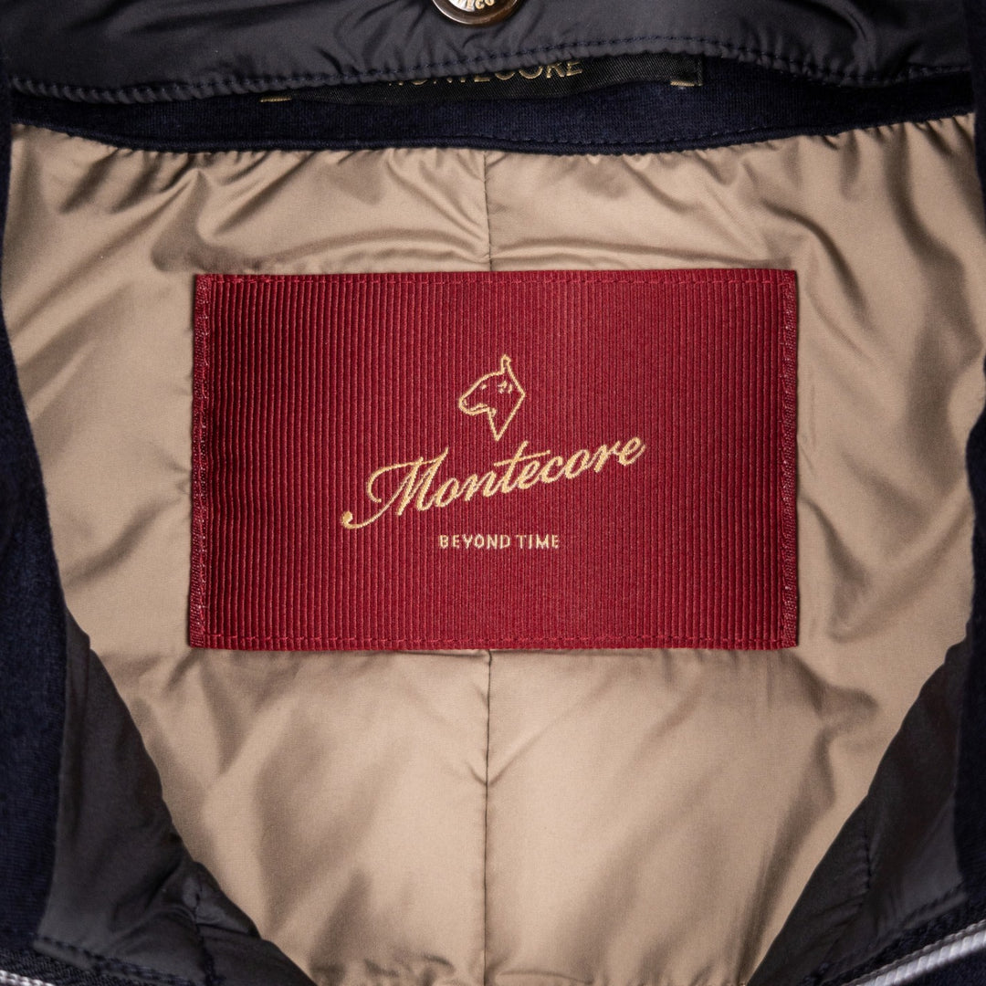Navy Wool Light Down Padded Coat