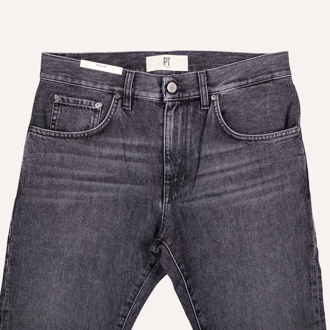 Washed Black 12 Oz Denim Regular Fit