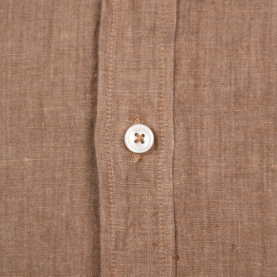 Coffee Brown Washed Linen Shirt