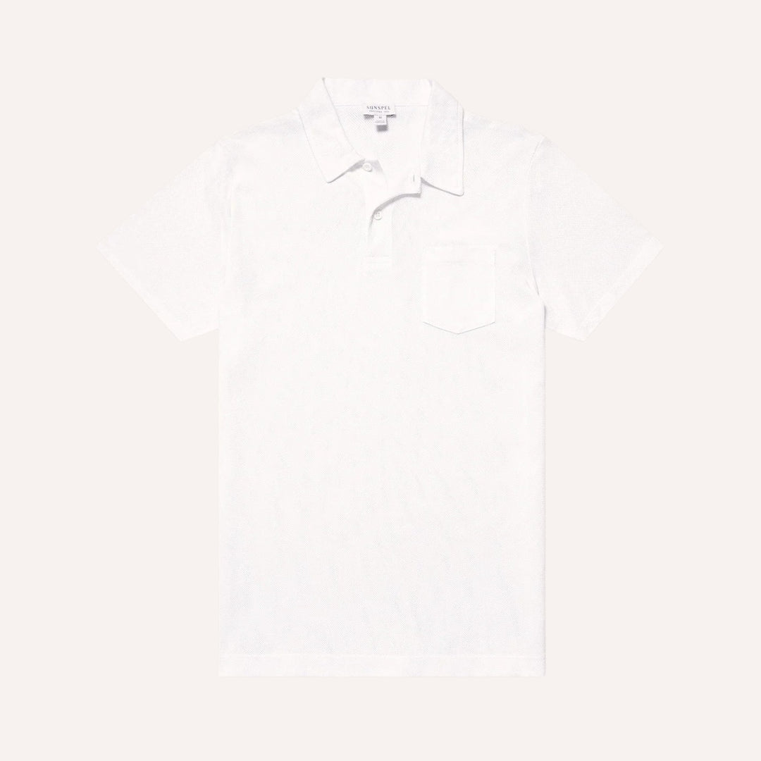 White Riviera Short Sleeve Polo Shirt