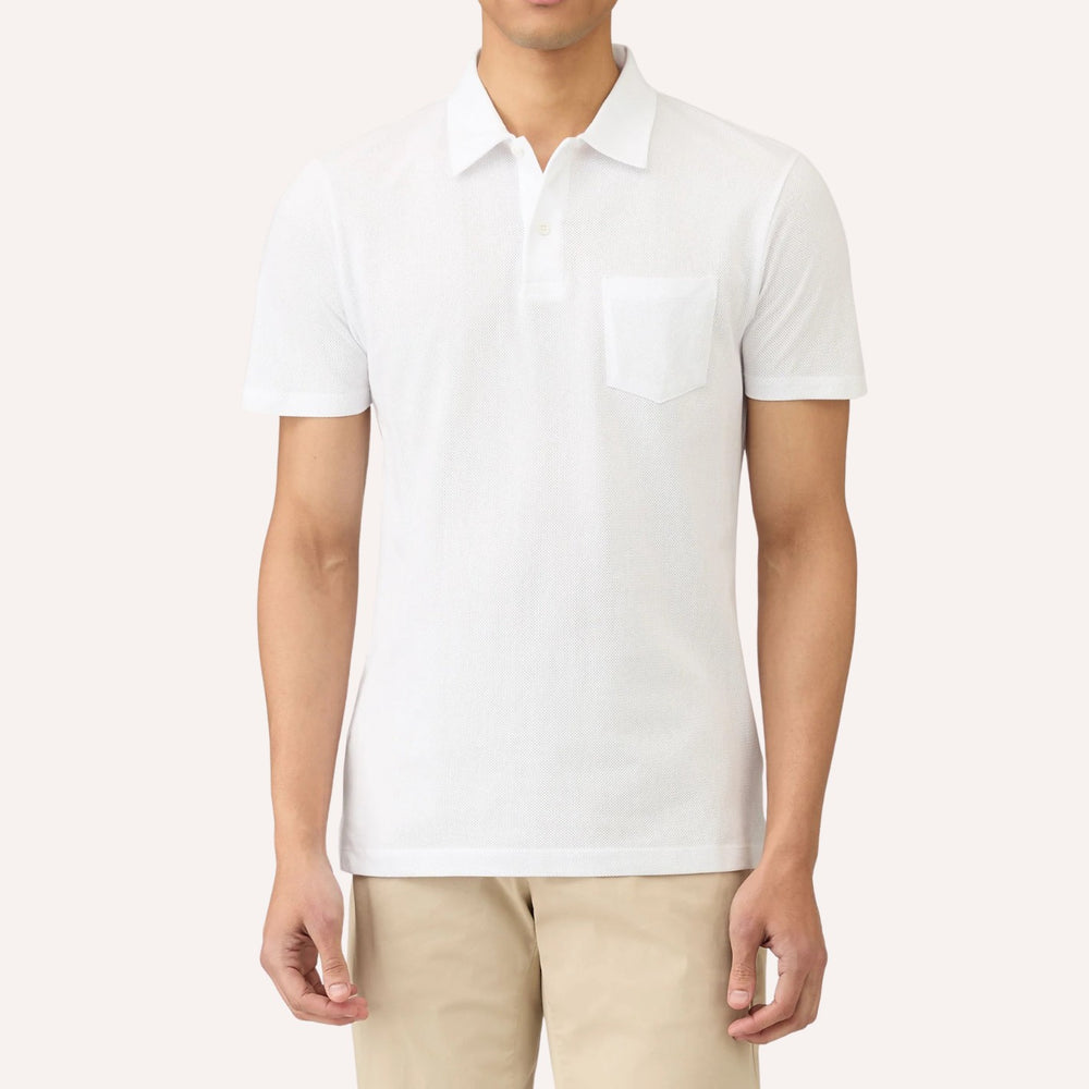 White Riviera Short Sleeve Polo Shirt