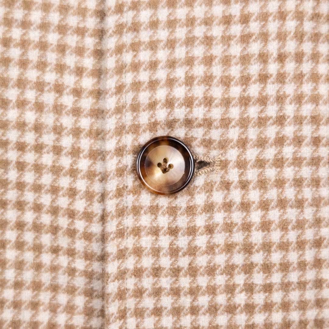 Light Brown Houndstooth Wool Cashmere Desert Jacket