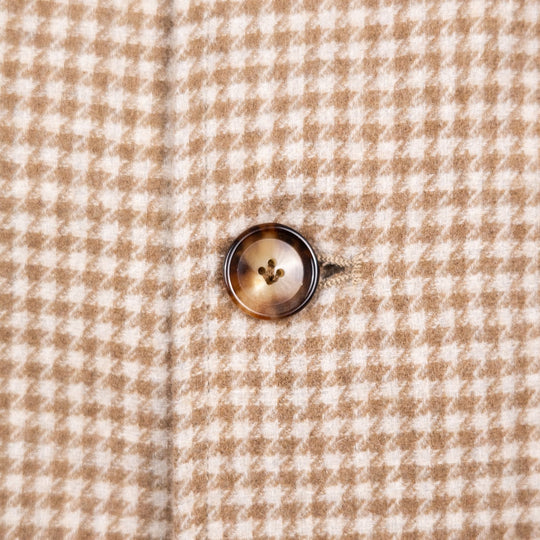 Light Brown Houndstooth Wool Cashmere Desert Jacket