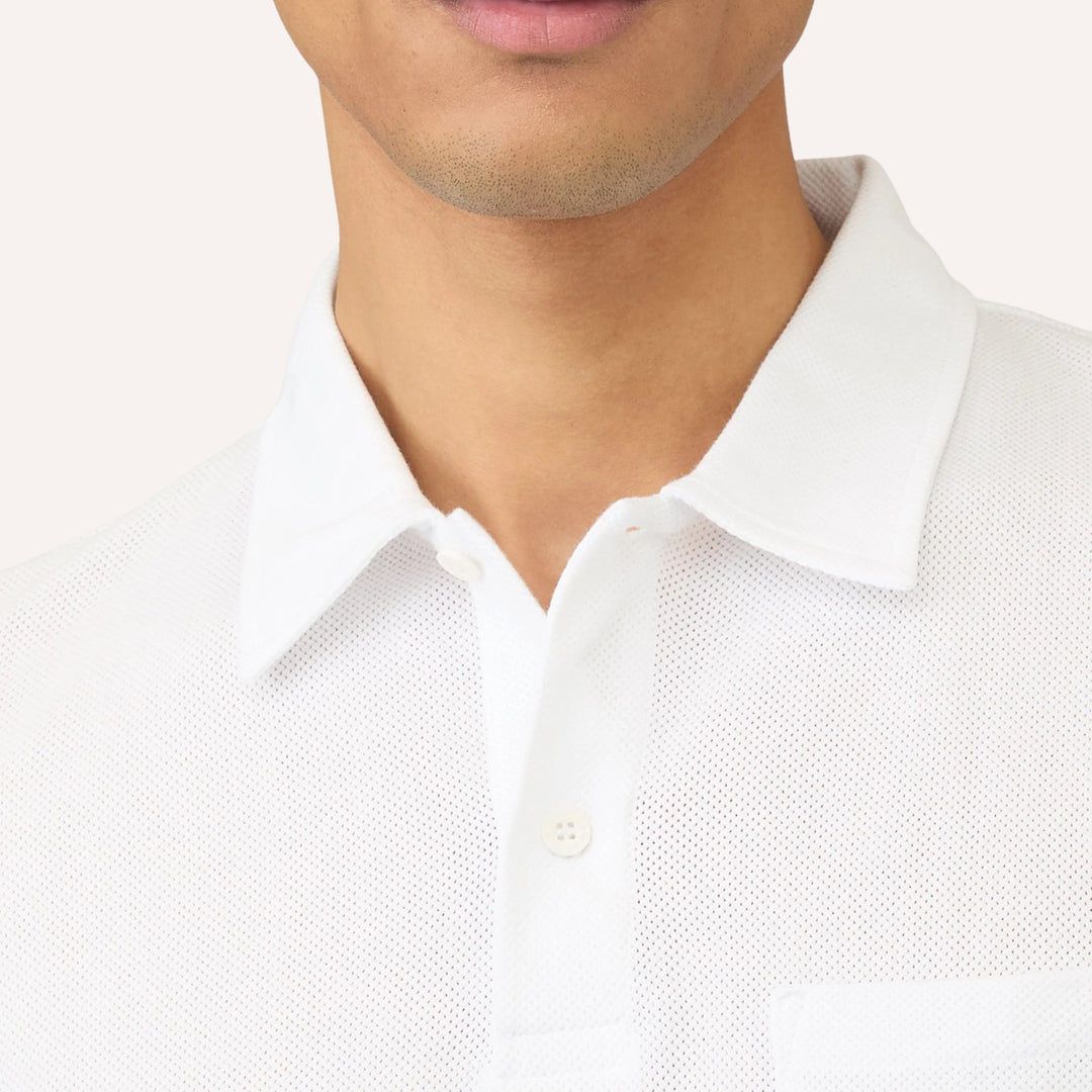 White Riviera Short Sleeve Polo Shirt