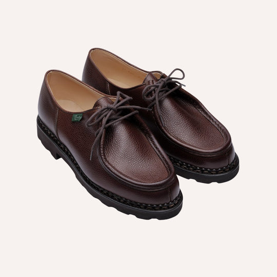 Brown Grain Leather Michael Shoes