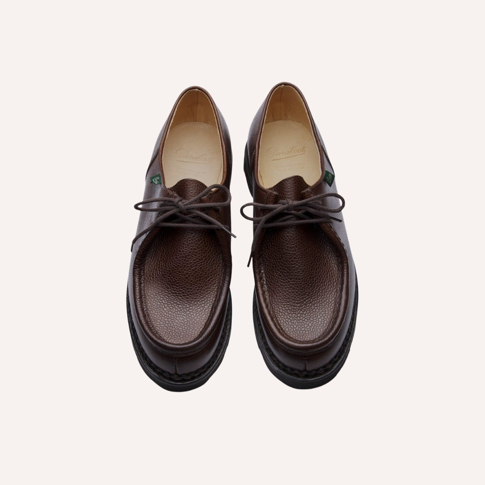 Brown Grain Leather Michael Shoes