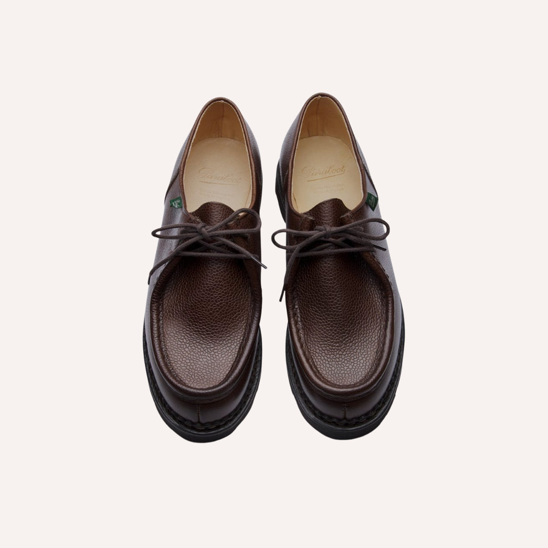 Brown Grain Leather Michael Shoes