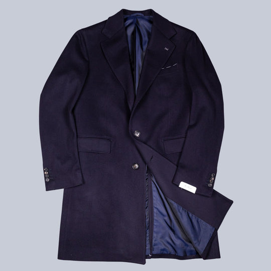 Navy Wool Cashmere Coat