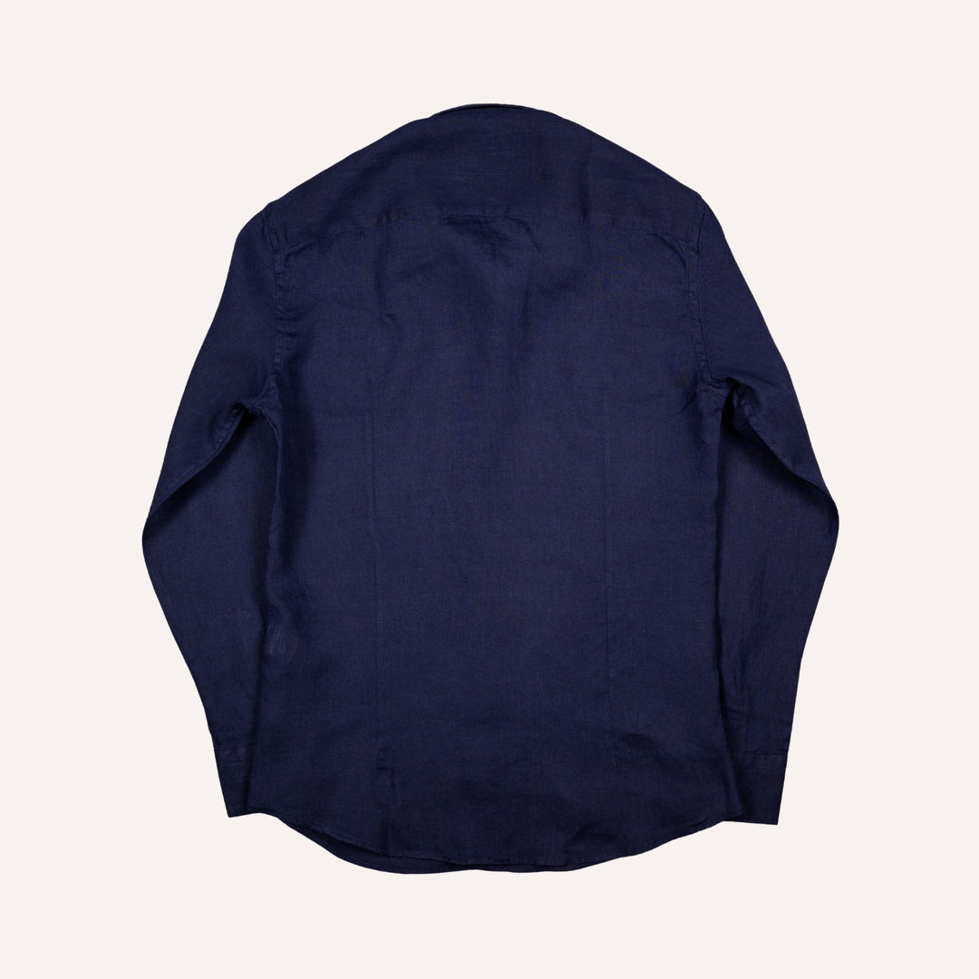 Navy Washed Linen Shirt