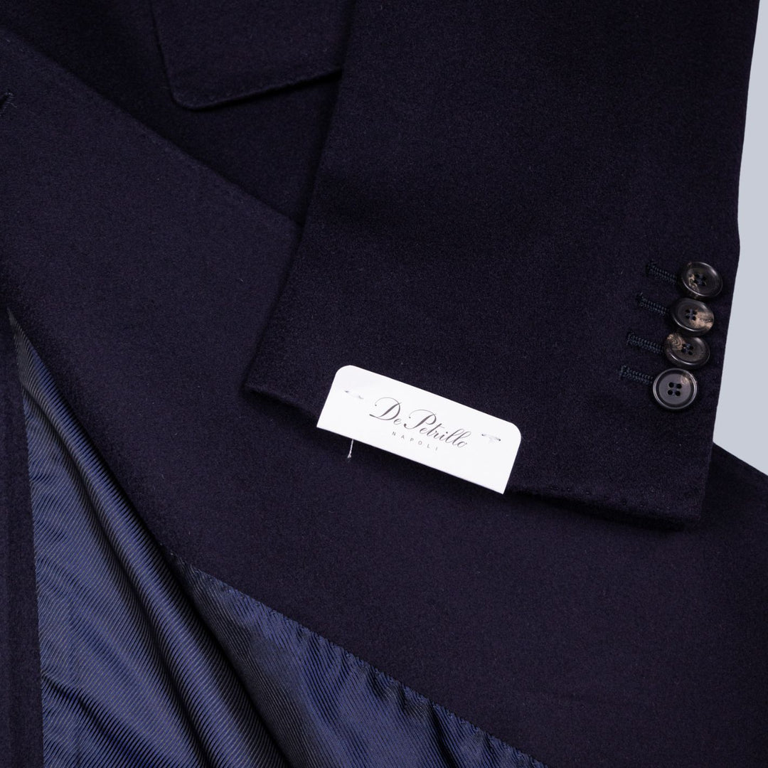 Navy Wool Cashmere Coat