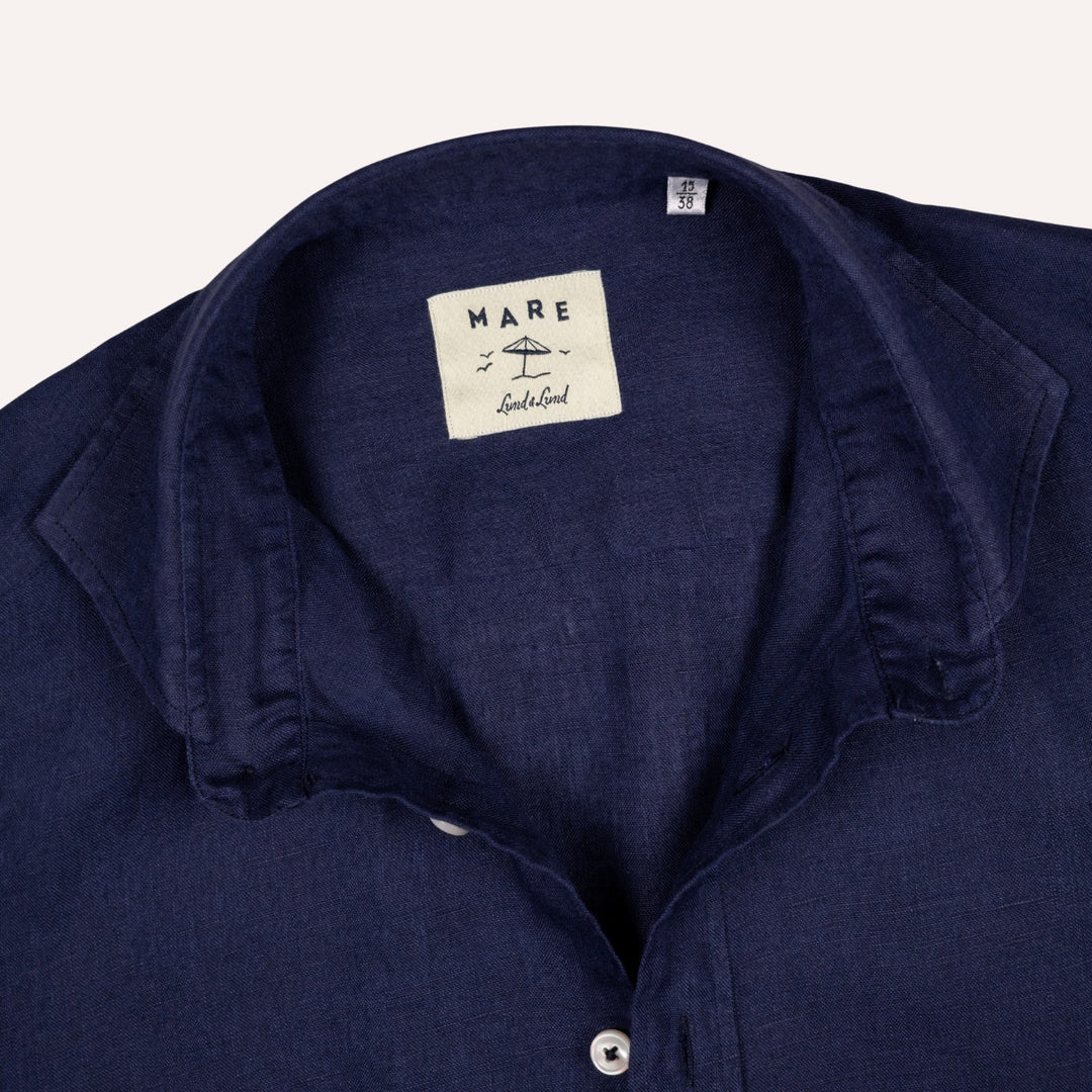 Navy Washed Linen Shirt