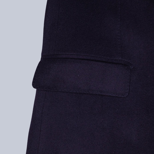 Navy Wool Cashmere Coat