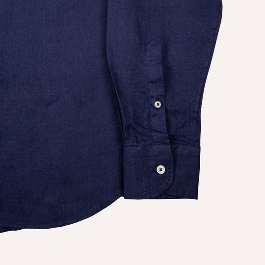 Navy Washed Linen Shirt