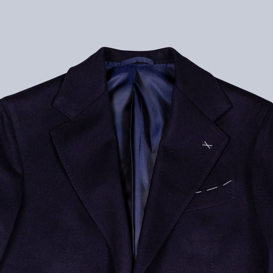 Navy Wool Cashmere Coat