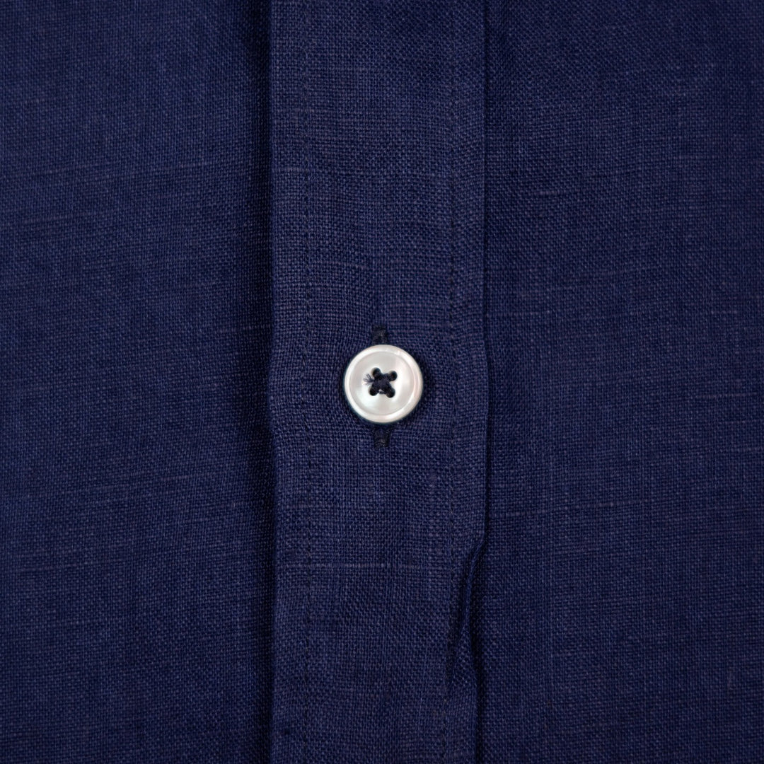 Navy Washed Linen Shirt