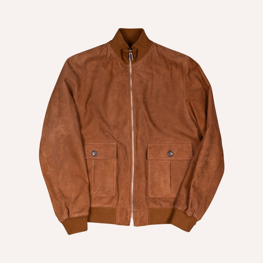 Brown Suede Reversible Zipper Valstarino Jacket