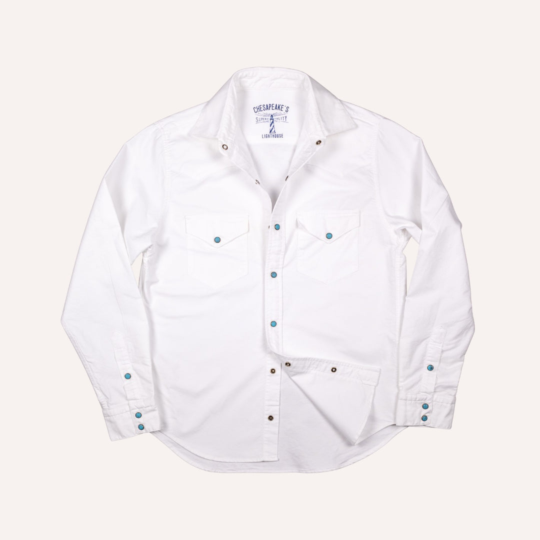 White Oxford Western Shirt – Lund & Lund White Oxford Western Shirt – Lund & Lund
